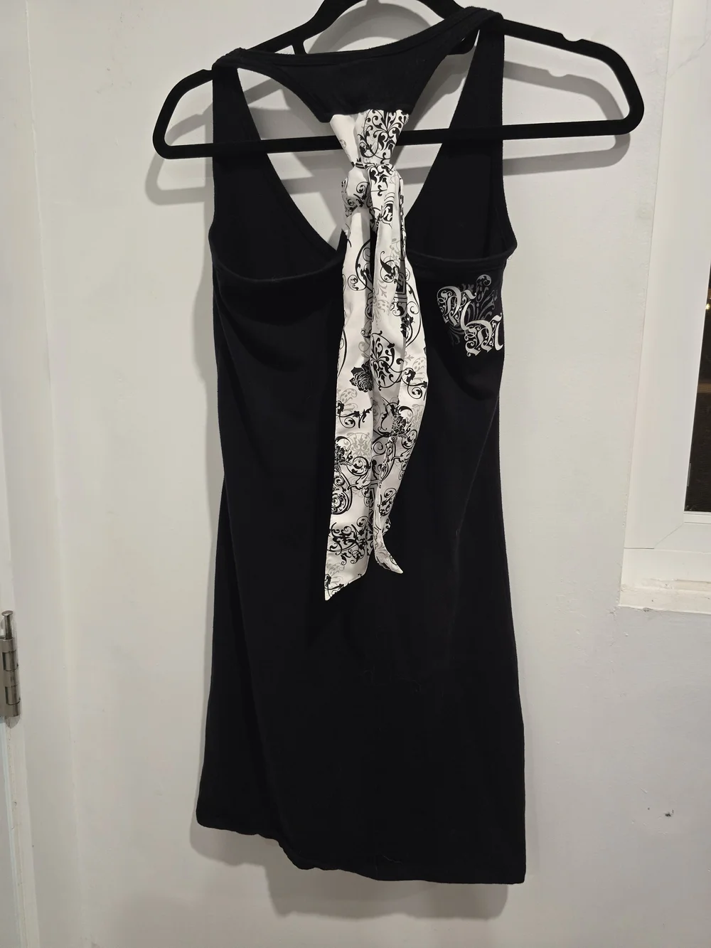 Metal Mulisha Black Mini Dress with White Scroll Motif - Picture 3 of 4